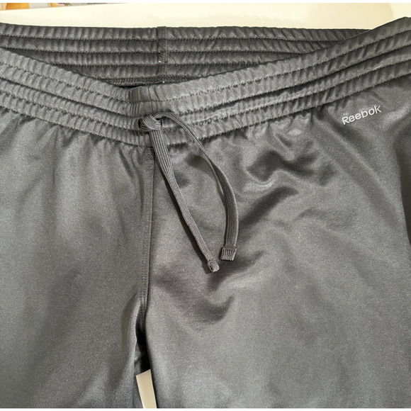 Reebok Pull On Track Pants Size XL Black Drawstring Waist Straight Leg Sweats - Picture 7 of 10